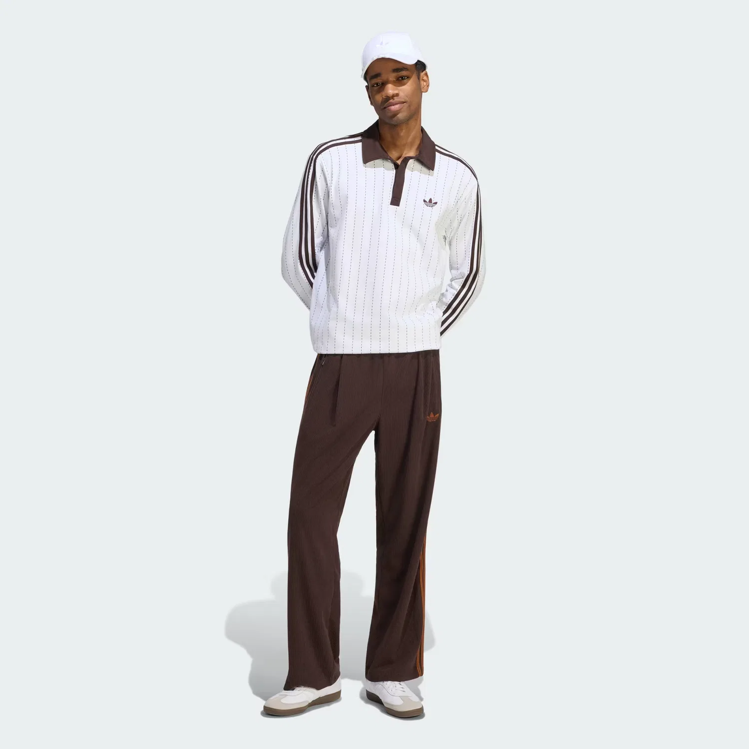 Мужские спортивные брюки из вельвета Firebird Adidas Originals, кофейный — фото 3