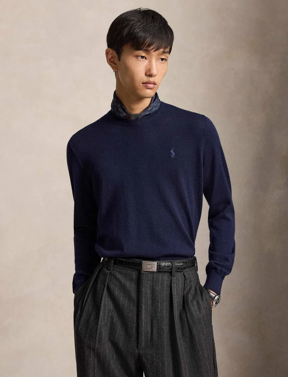 Свитер из шерсти Polo Ralph Lauren, темно-синий