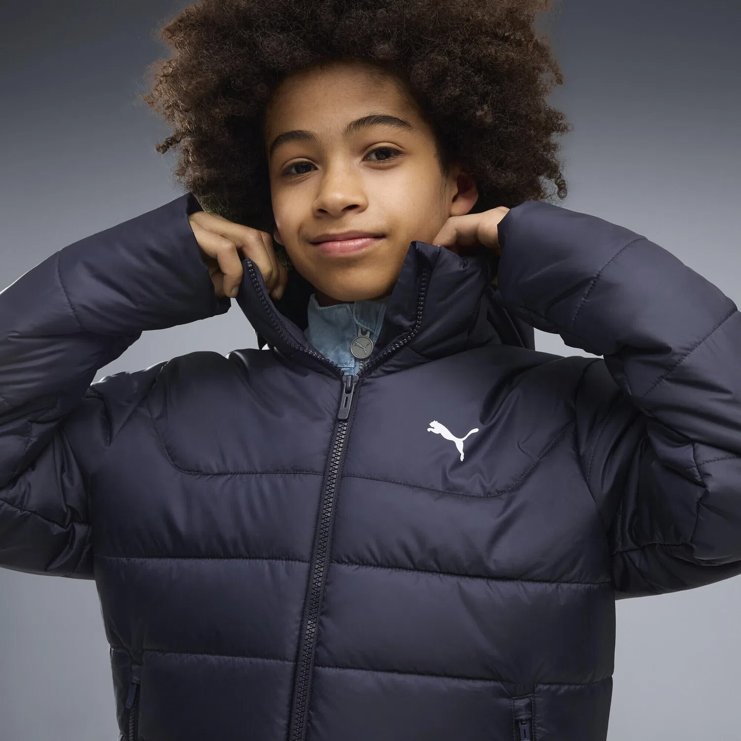 Детская утепленная куртка-худи Essentials Puma, Navyblau — фото 3