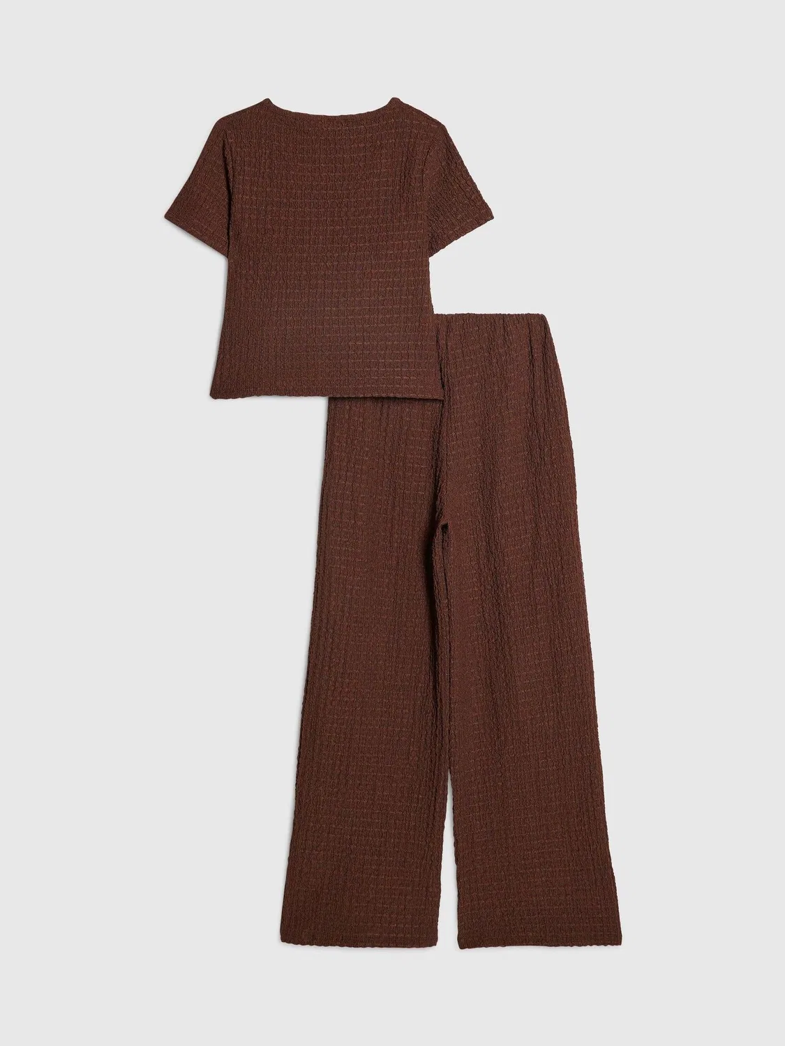 Комплект из топа и брюк, текстурированная ткань River Island, коричневый — фото 2