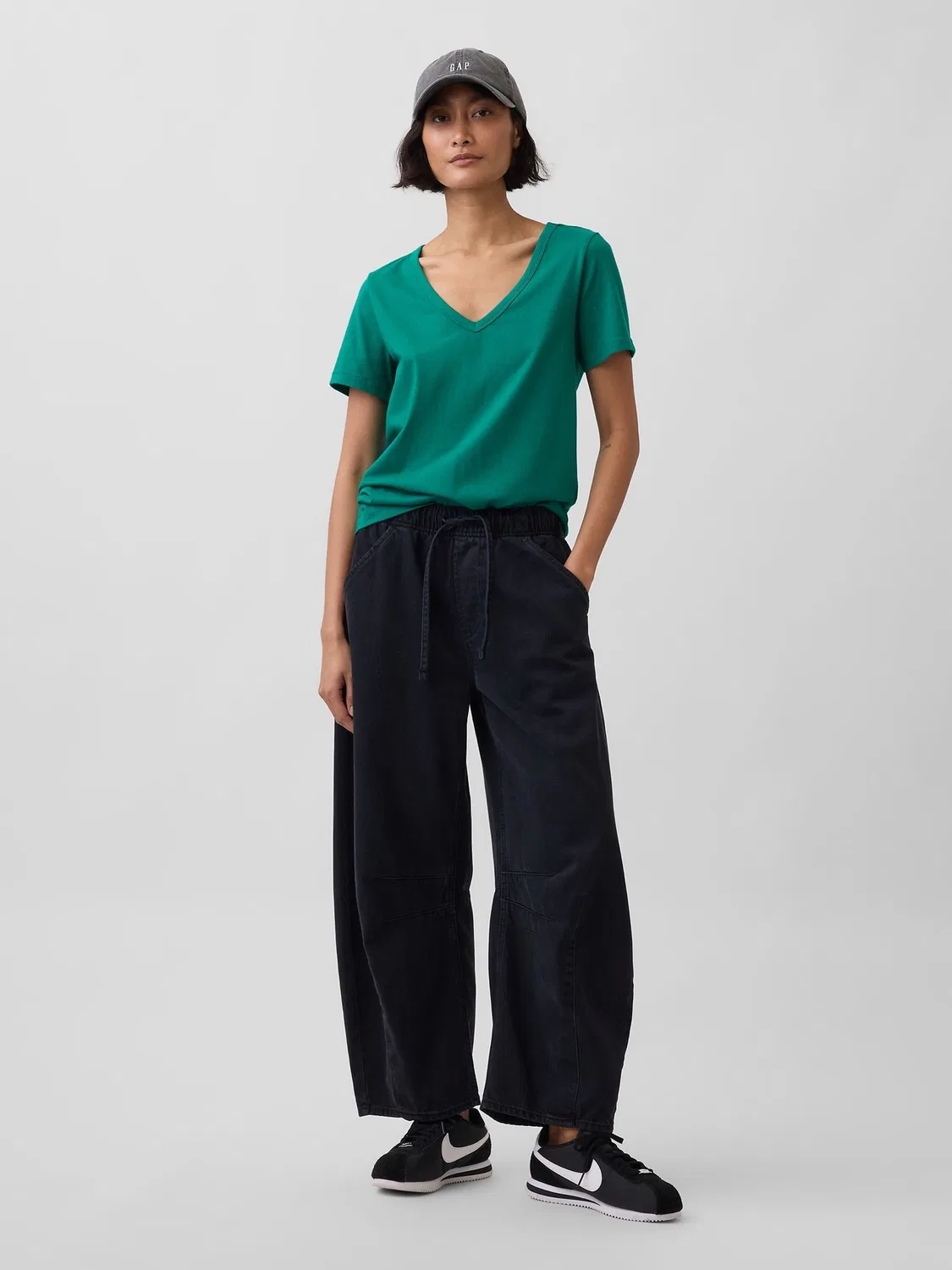 Футболка с V-образным вырезом VintageSoft Gap, лесной зеленый — фото 3