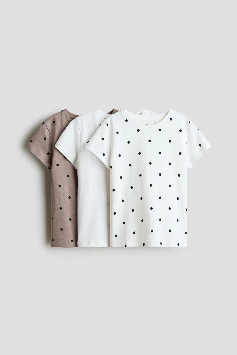 Набор из 3 футболок H&M, Mattrosameliert/Polka Dots