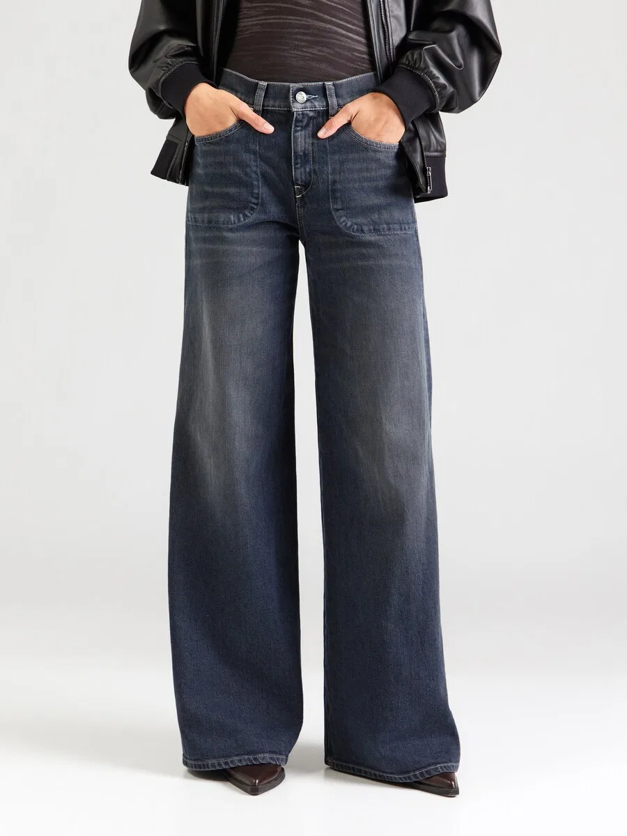 Джинсы DIESEL Wide leg Jeans '1978 D-AKEMI' темно-синего цвета — фото 2