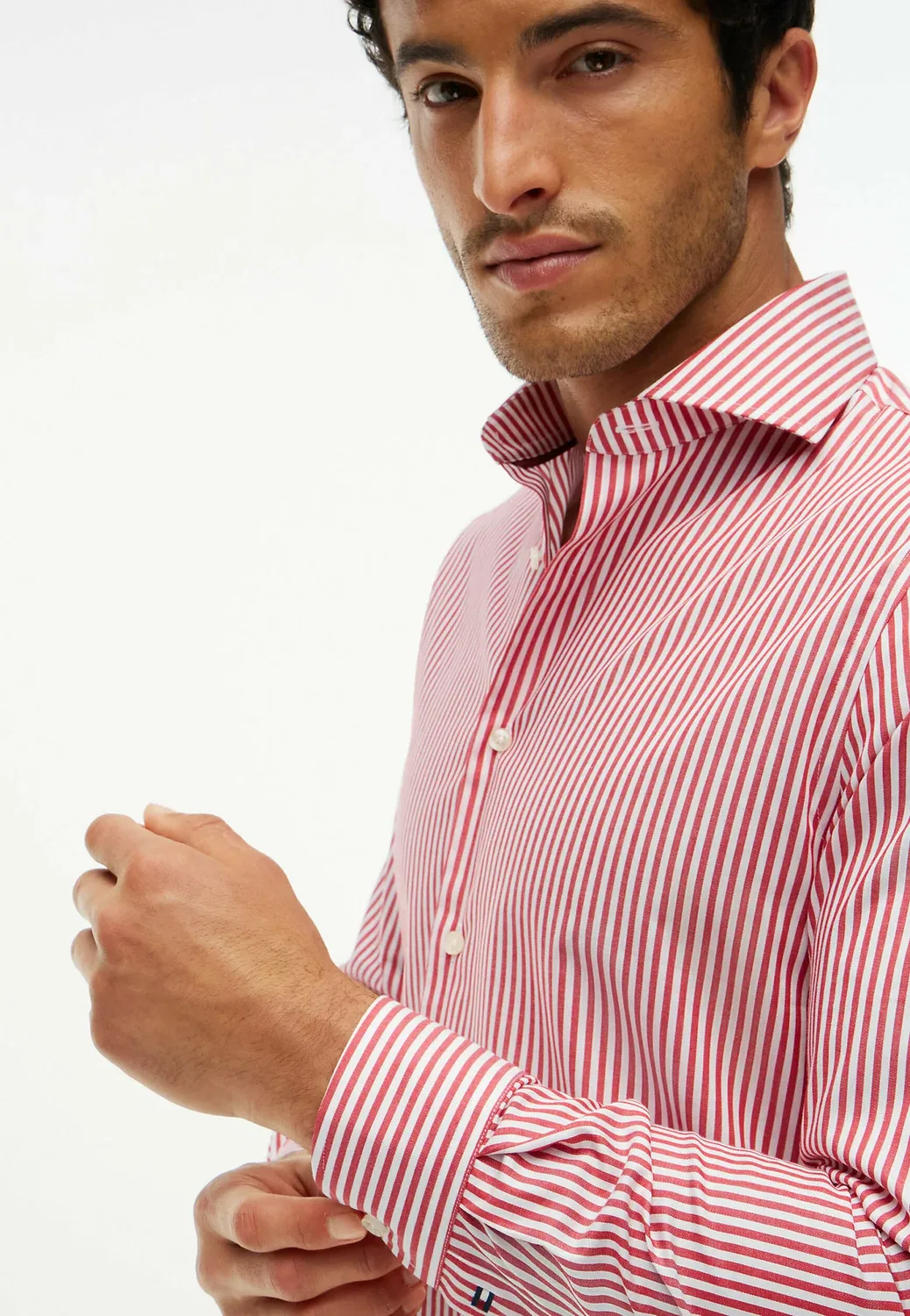 Рубашка New York Label приталенного кроя с гибким воротником - рубашка Tommy Hilfiger, Medium Red White — фото 4