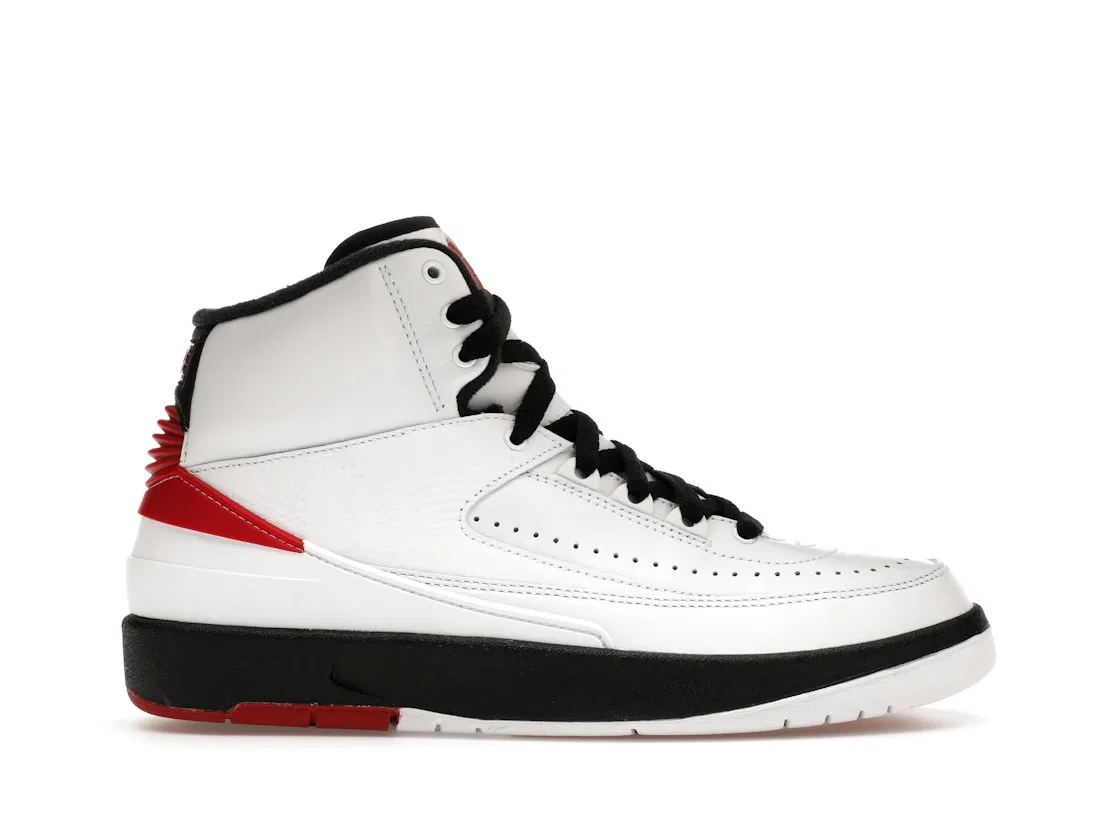 Детские кроссовки для мальчиков с принтом Jordan 2 Retro OG Jordan, White/Varsity Red/Black