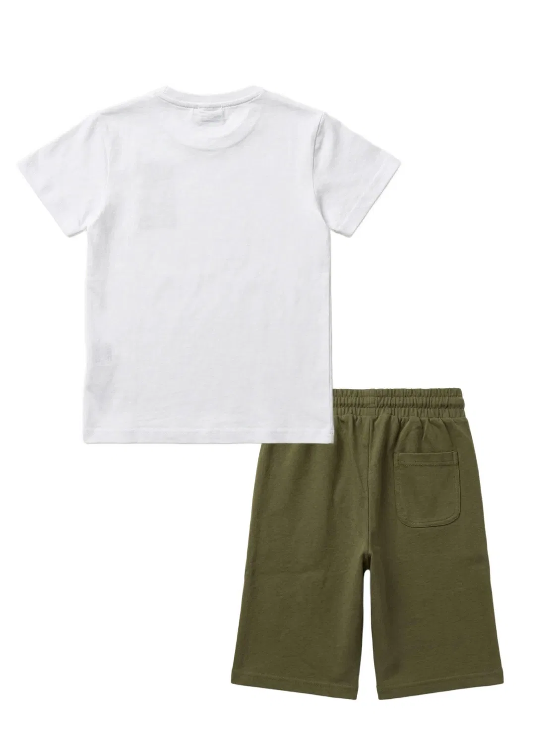 Детский спортивный комплект из футболки и шорт с принтом Leone 1947 Apparel, Weiss / Dschungelgrun — фото 2