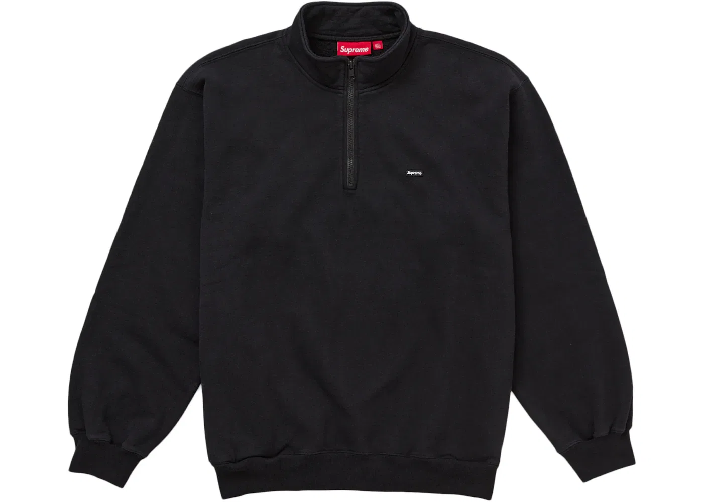 Мужской пуловер с принтом Supreme Small Box Half Zip Pullover, Black