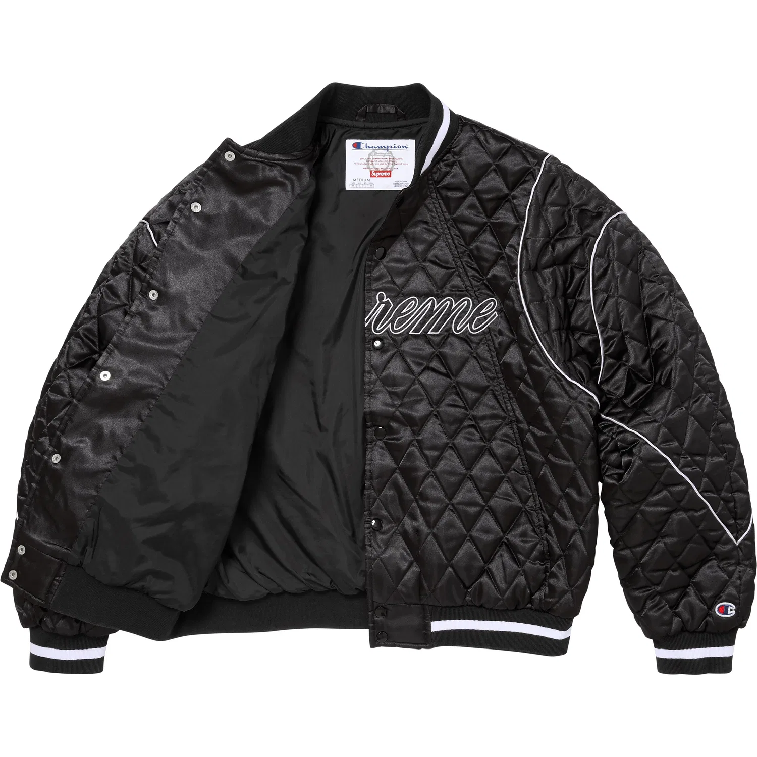Унисекс куртка-бейсболка с принтом Supreme X Champion Collaboration, Black — фото 4