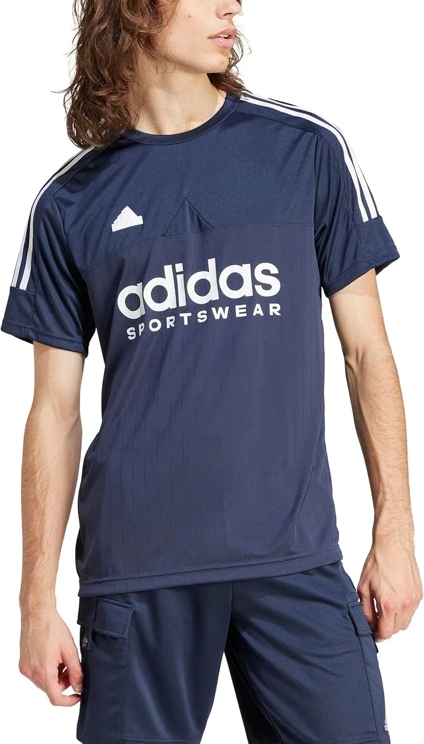 Мужская футболка с полосками Tiro adidas, Ink/Ink