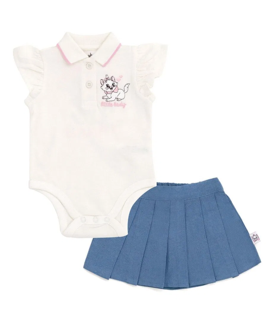 Комплект из поло и юбки с Мари The Aristocats, White Blue Marie