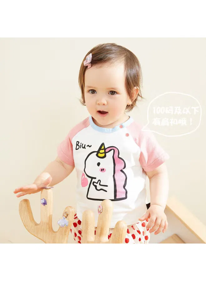Футболка детская с коротким рукавом с принтом единорога Doodle Home, розовый — фото 4