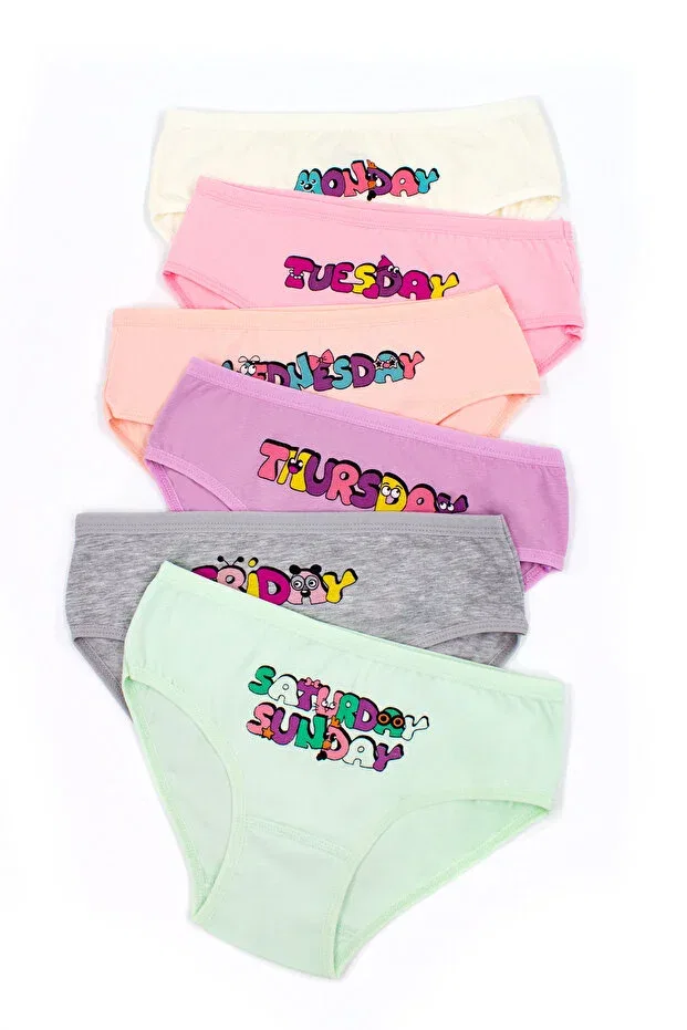Детские трусы для девочек хлопковые 6 шт Cute Days Printed Öts, Color-3 — фото 3