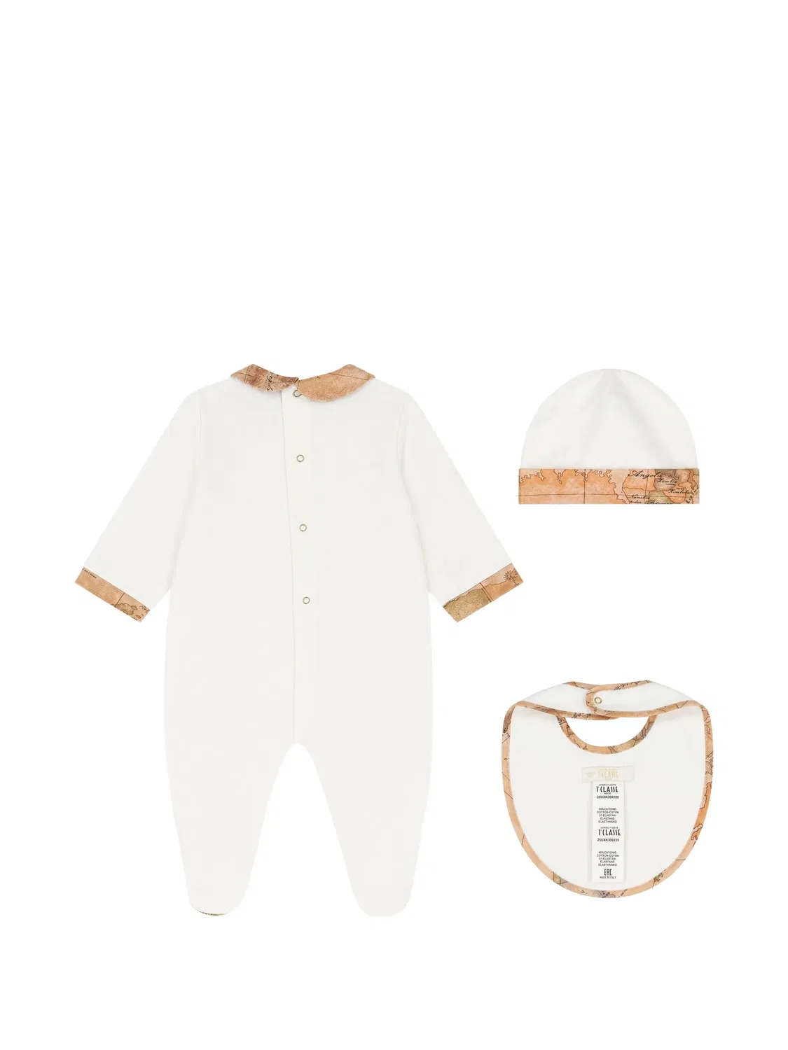 Комплект из комбинезона и шапки с нагрудником Alviero Martini Kids, белый — фото 2
