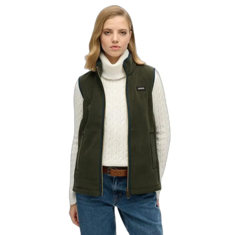Женская флисовая жилетка с длинным рукавом Estate Superdry, Grun — фото 4