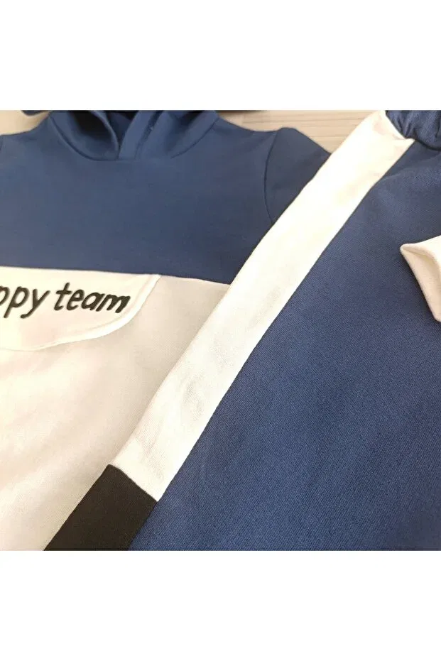Детский комплект свитшот-брюки с капюшоном Happy Team Minilkabebe, Navy Blue — фото 3
