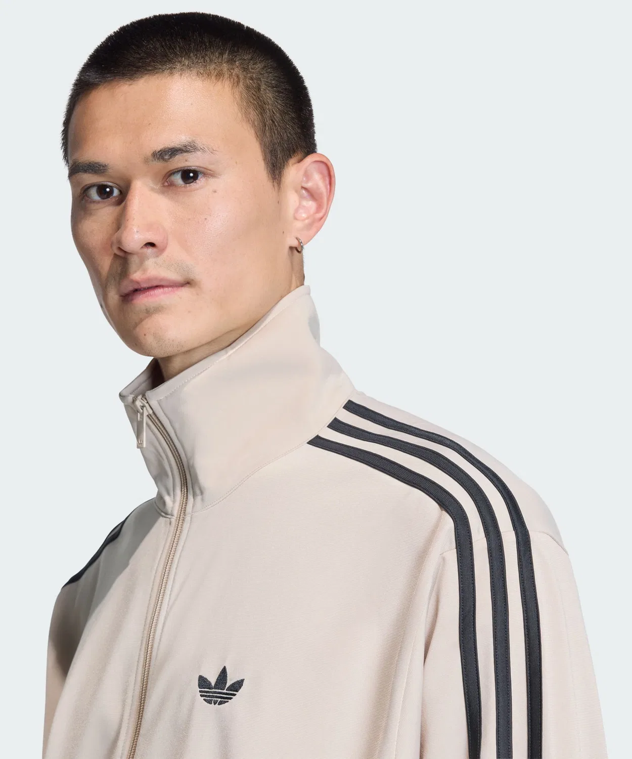 Мужская куртка-олимпийка с длинным рукавомFirebird Track Top Adidas, Beige — фото 4