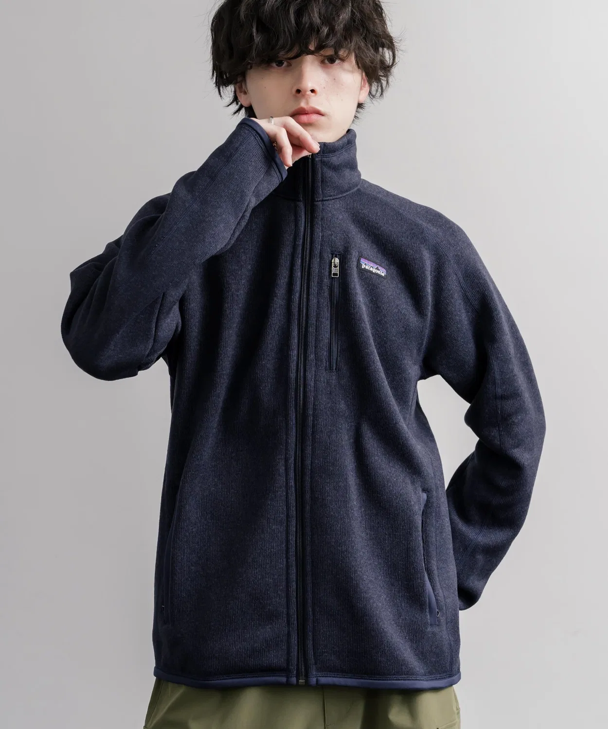 Мужская куртка-флис Better Sweater с принтом, модель M's Better Sweater JKT, patagonia, Navy