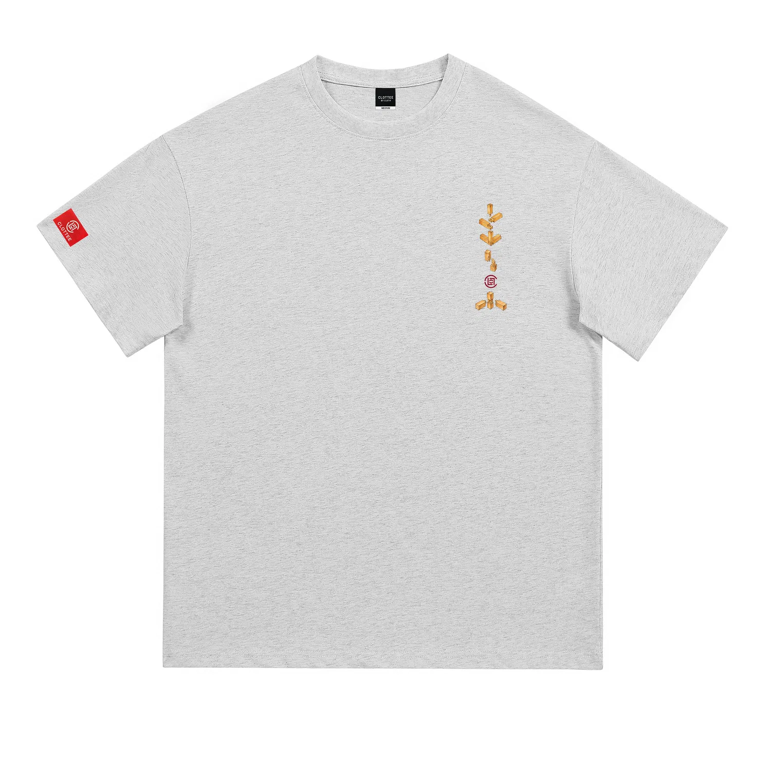 Детская футболка с круглым вырезом и прямым кроем CLOT, Heather Gray