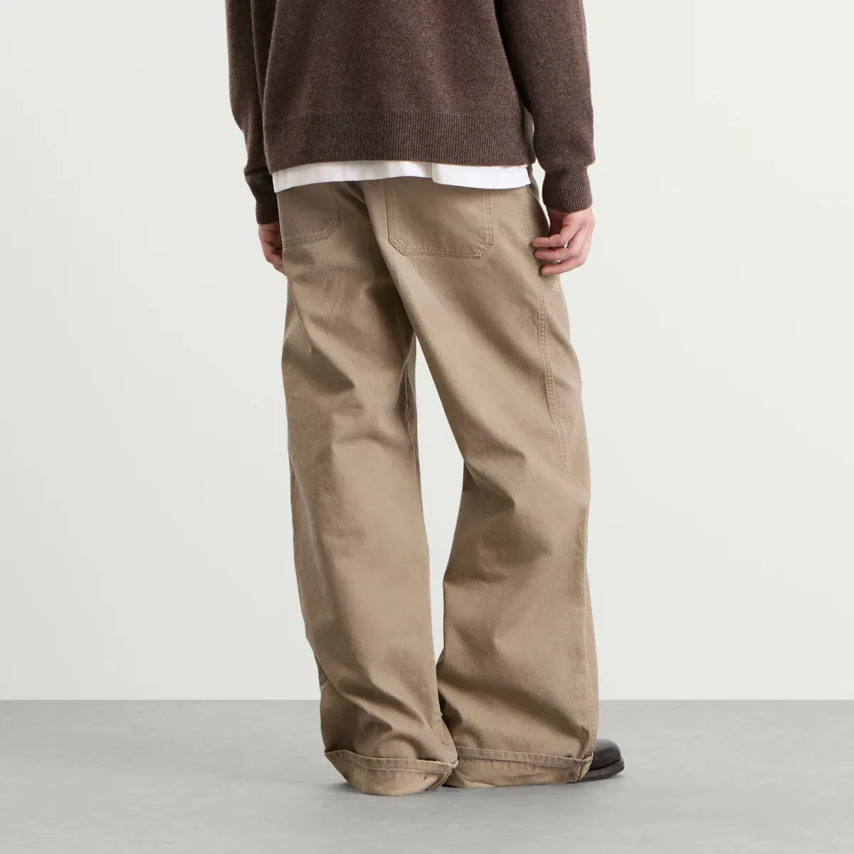 Брюки из хлопкового твила Plinty Acne Studios, Camel Beige — фото 3