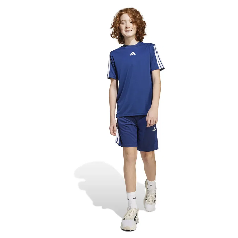 Детские шорты для девочек с технологией CLIMACOOL Train Essentials 3 Stripes Adidas, Blue — фото 4