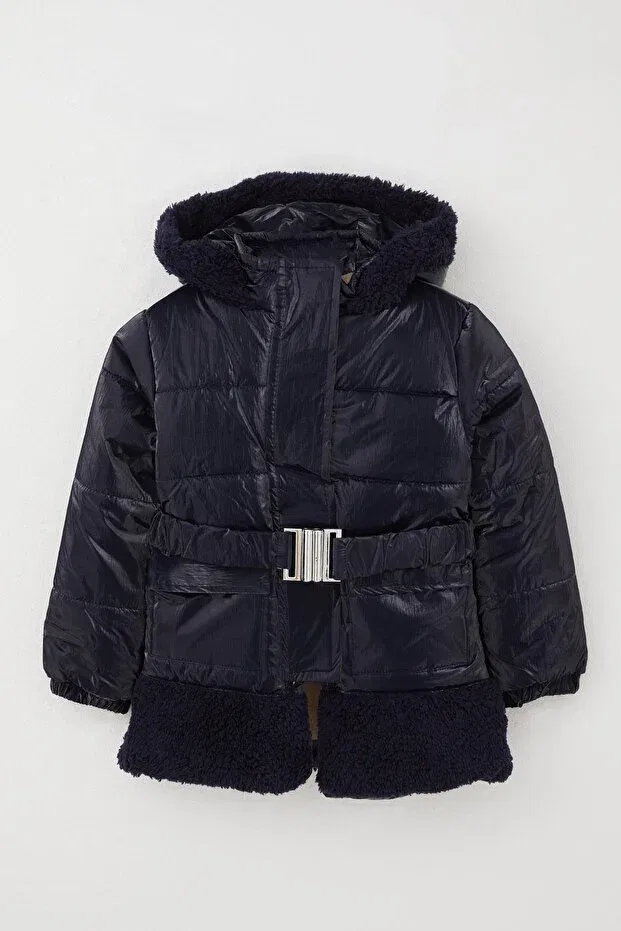 Детское пальто для девочек с капюшоном Design Esso Mandolin, Dark Navy Blue