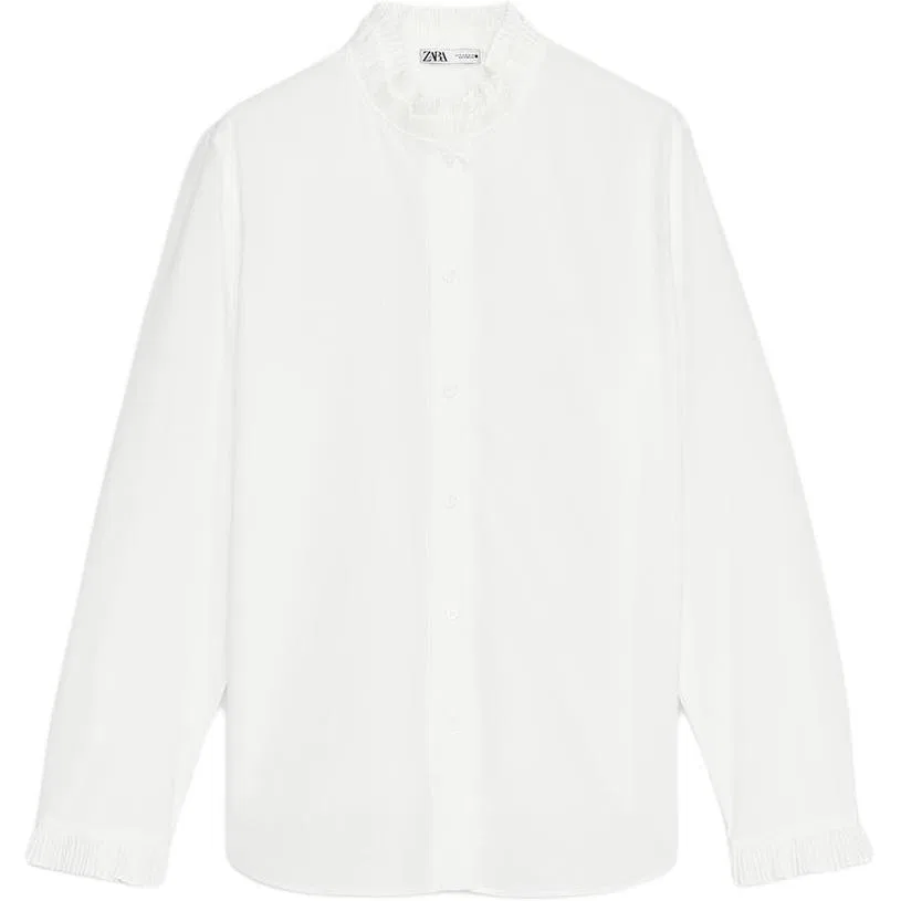 Женская рубашка из серии ZW, белая, ZARA, White