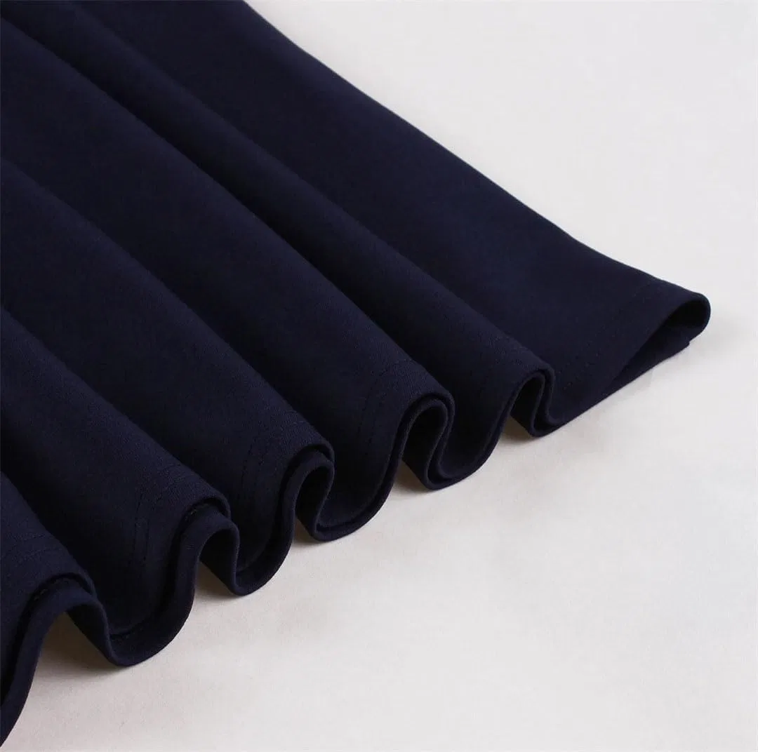 Женское повседневное платье с цветочной вышивкой, Navy Blue — фото 4