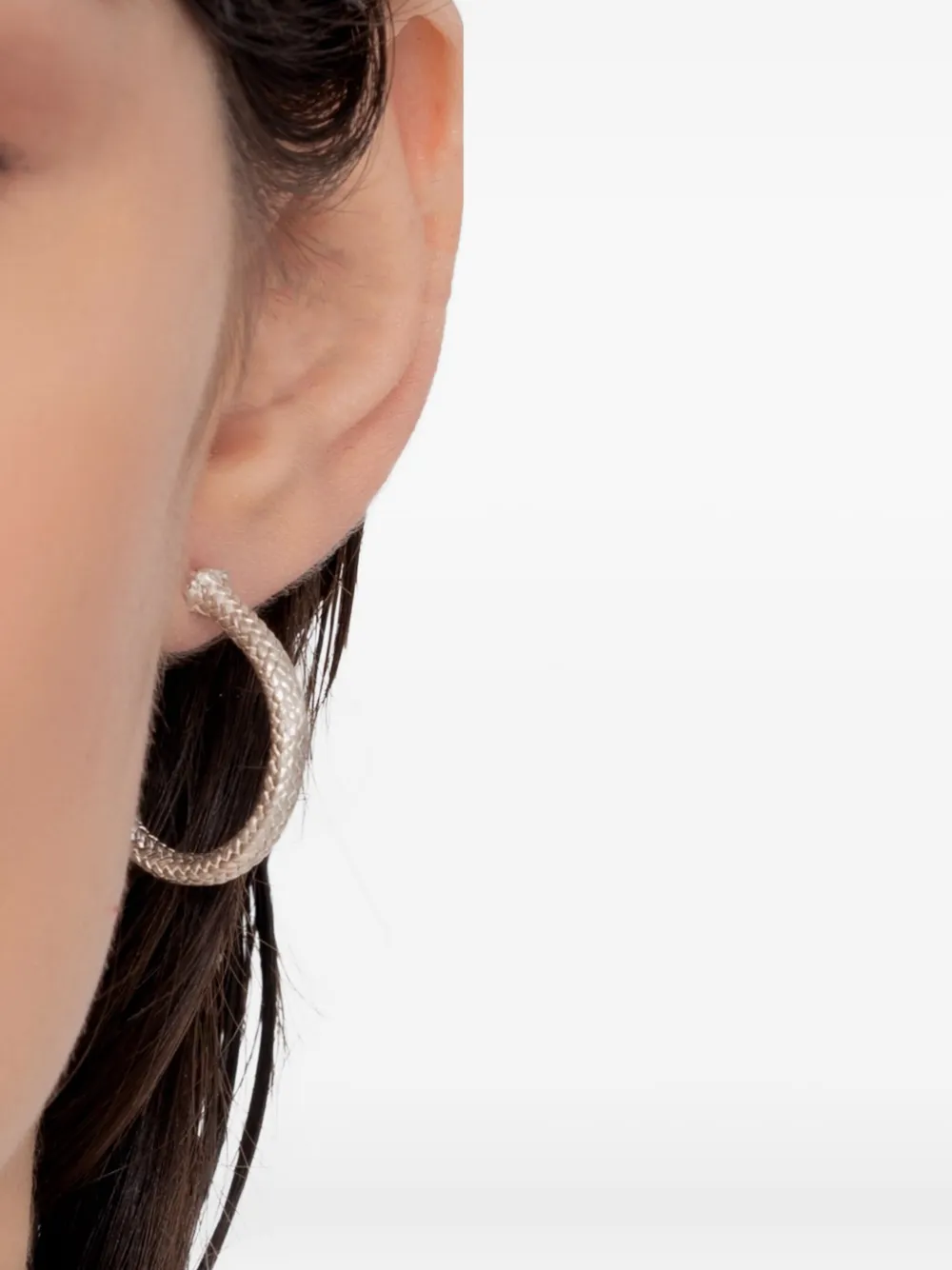 

Серьги-кольца с фактурой под веревку в стиле креоль Angela Lago, серебряный