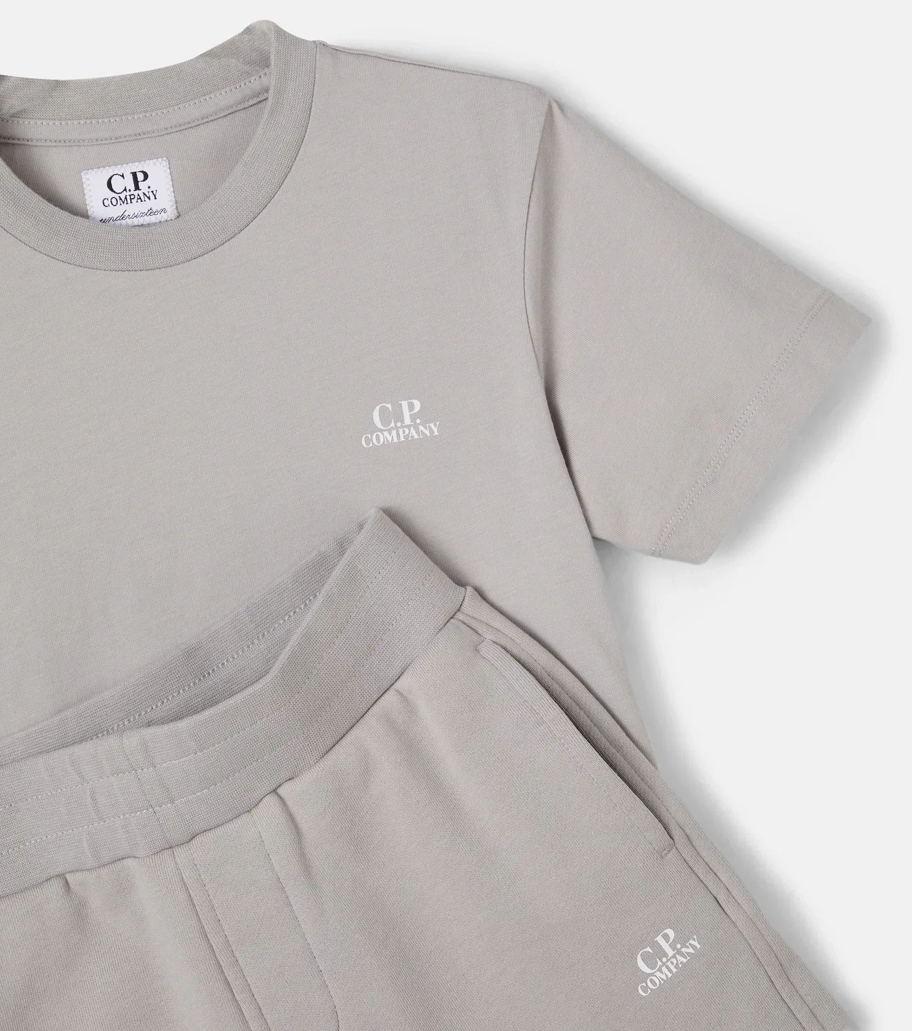 Комплект из футболки и шорт с логотипом C.P. Company Kids, серый — фото 4