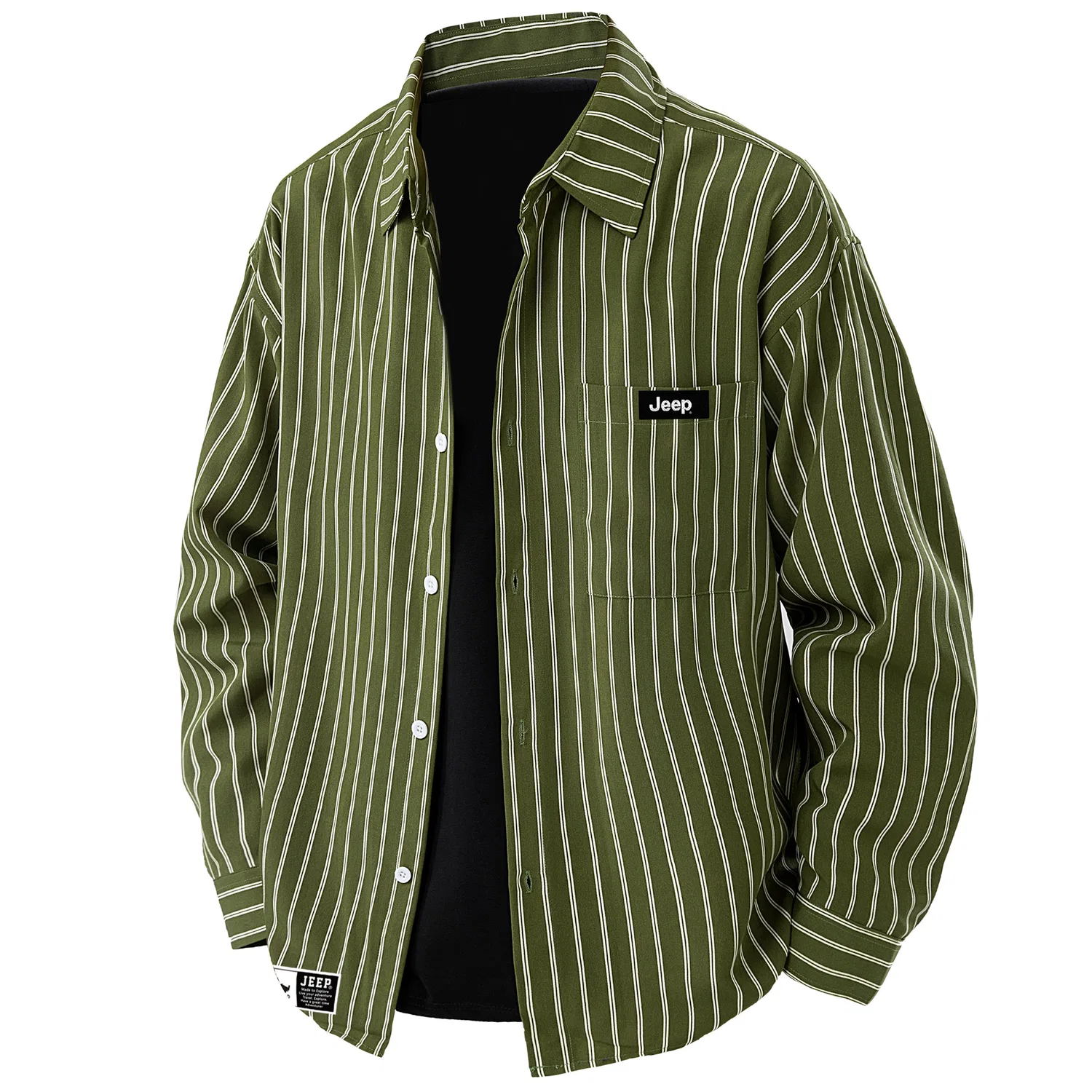 Детская рубашка с воротником Green Stripes Jeep, Green Stripes