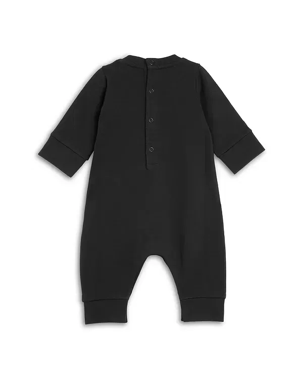 Детский комбинезон с длинным рукавом Unisex Logo Romper Moncler, темно-синий — фото 2