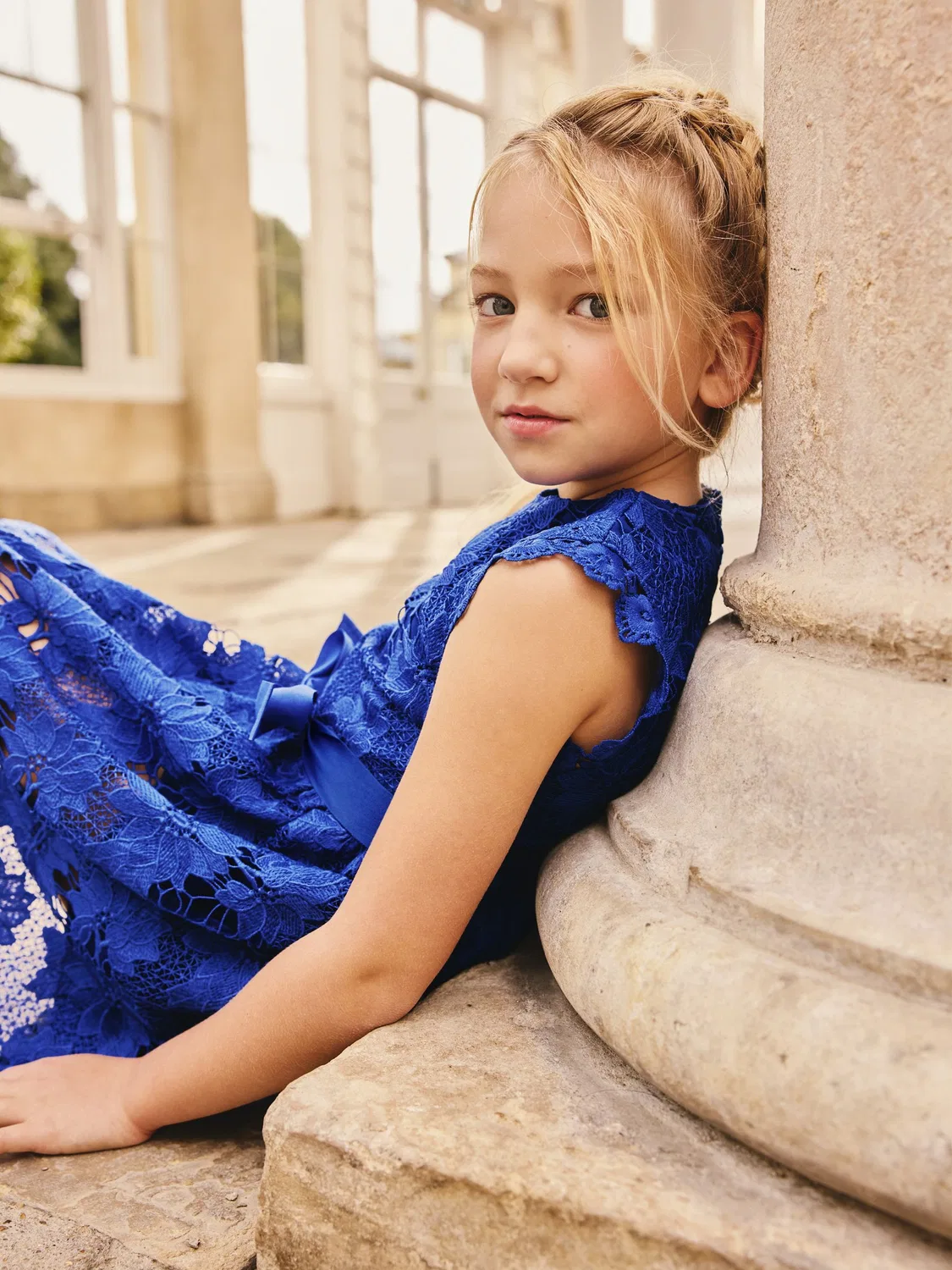 Платье кружевное Cobalt Blue Lace Occasion Dress Next, кобальтовый синий — фото 2