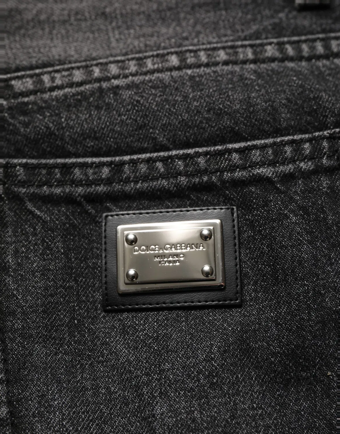 Женские джинсы прямые с высокой посадкой Straight Denim Jeans Dolce & Gabbana, Black