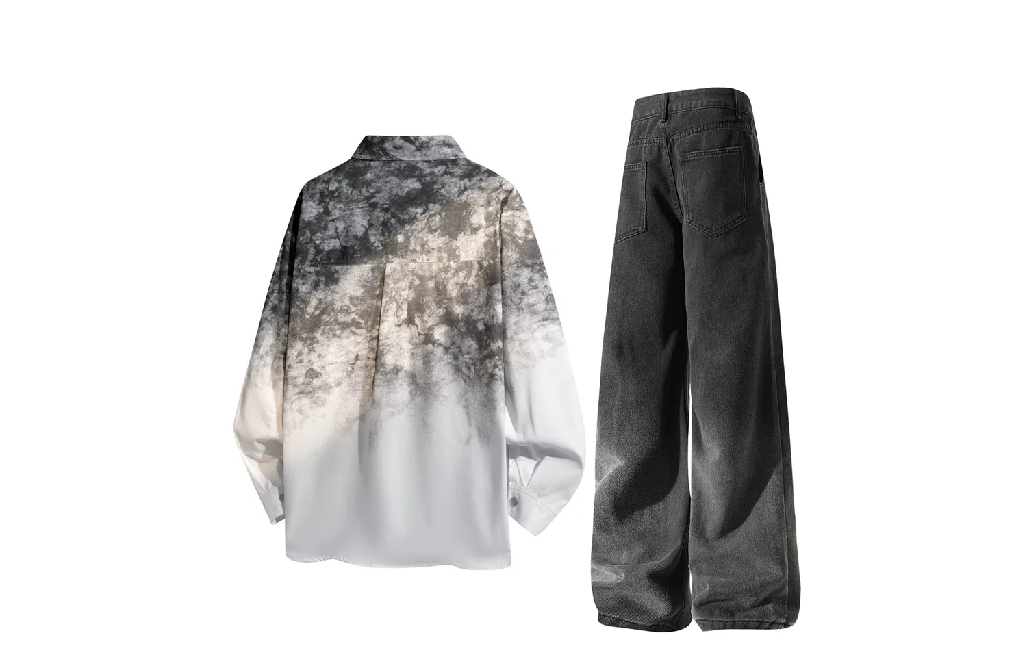Детский комплект рубашек с воротником Shirt Matching Sets, GWAF, Black Top+Black Pants — фото 3