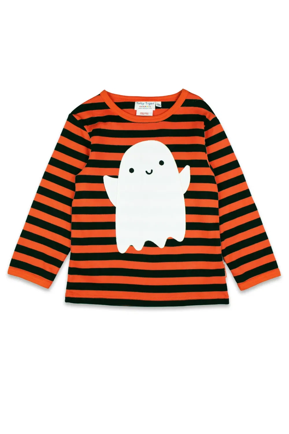 Детская футболка с аппликацией Happy Ghost Toby Tiger, Orange