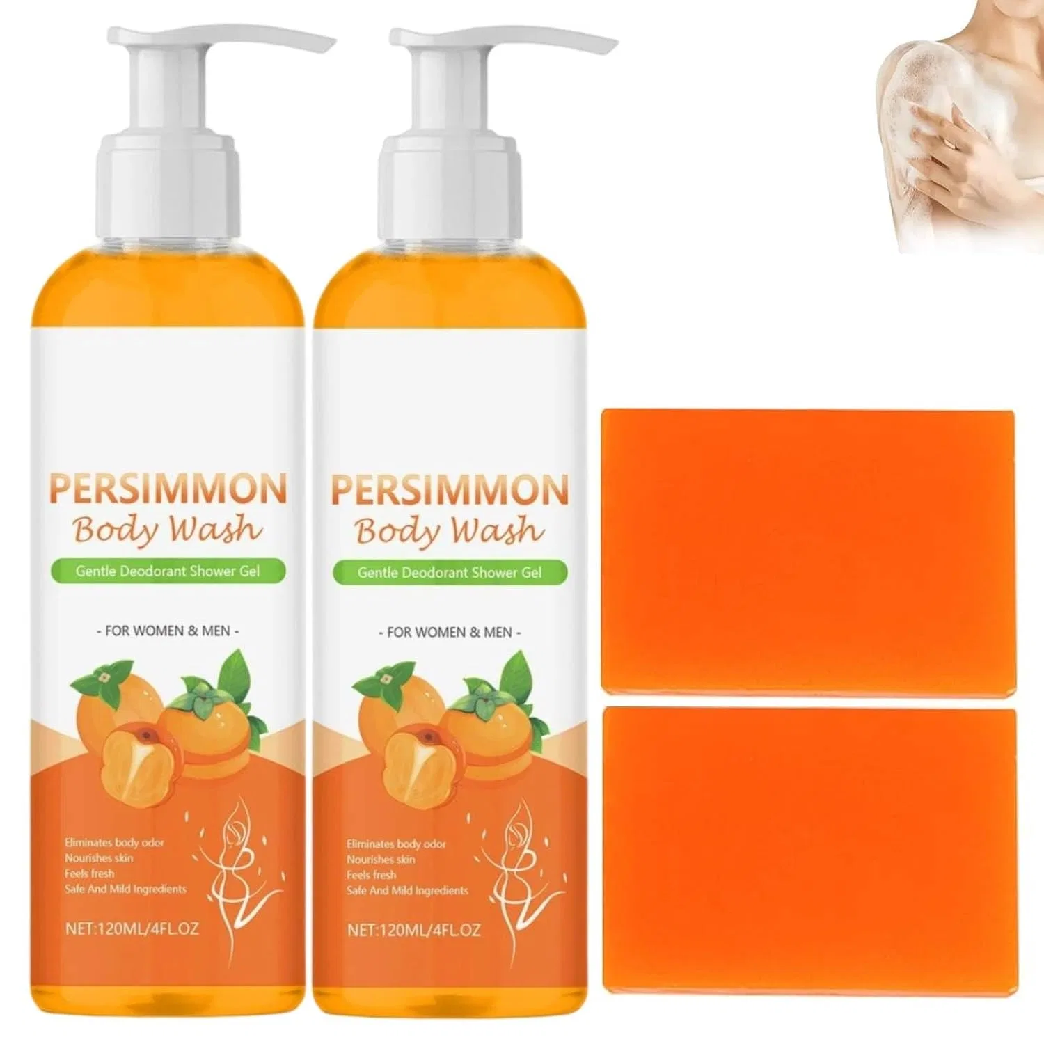 Мыло твердое с экстрактом хурмы, vokkrv, 2 шт, 50 г, Orange