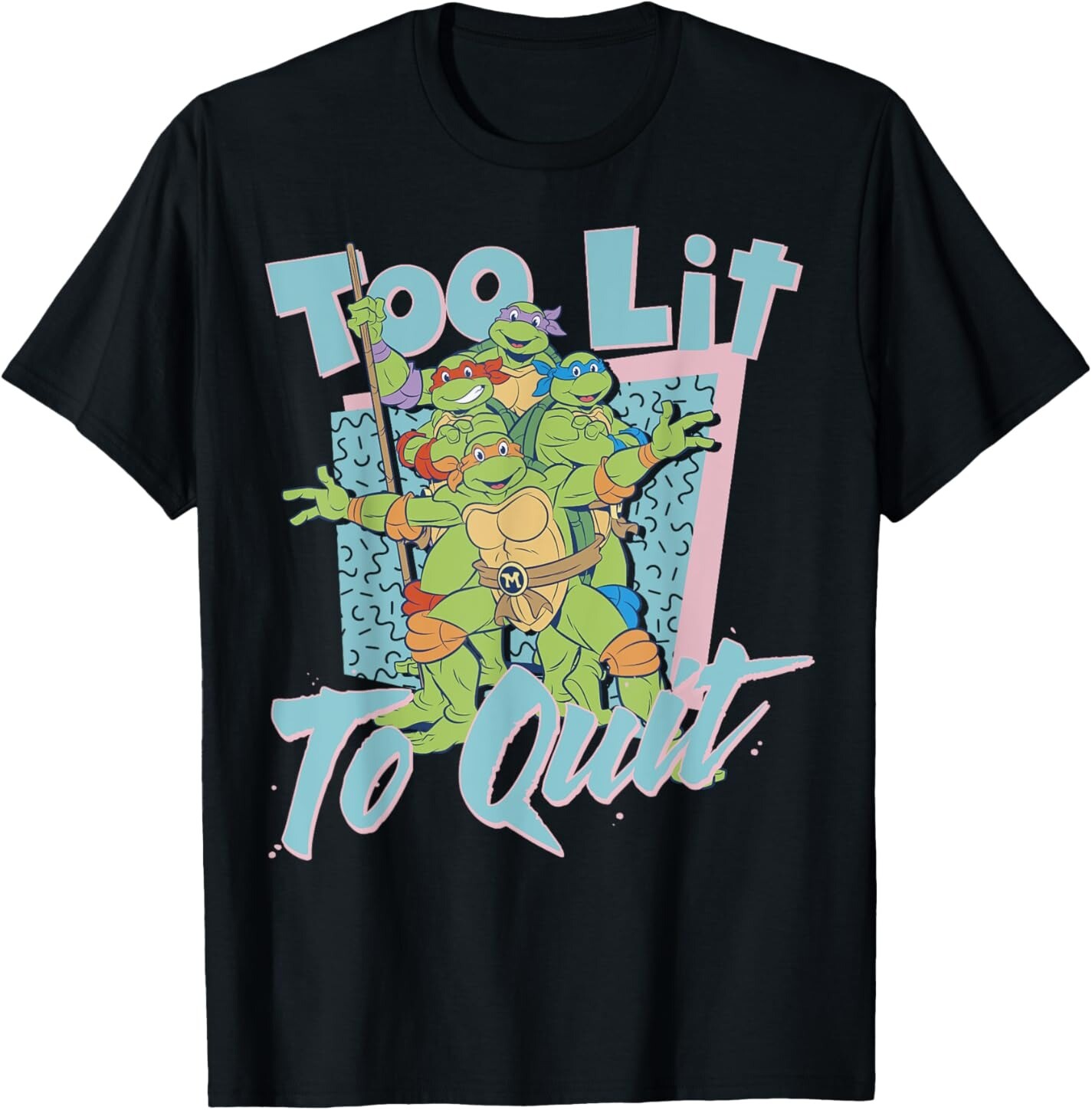 

Мужская футболка Teenage Mutant Ninja Turtles Too Lit To Quit, черный