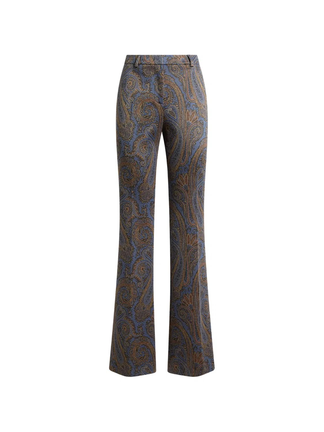 Брюки-клеш из хлопкового микса, синие ETRO, синий