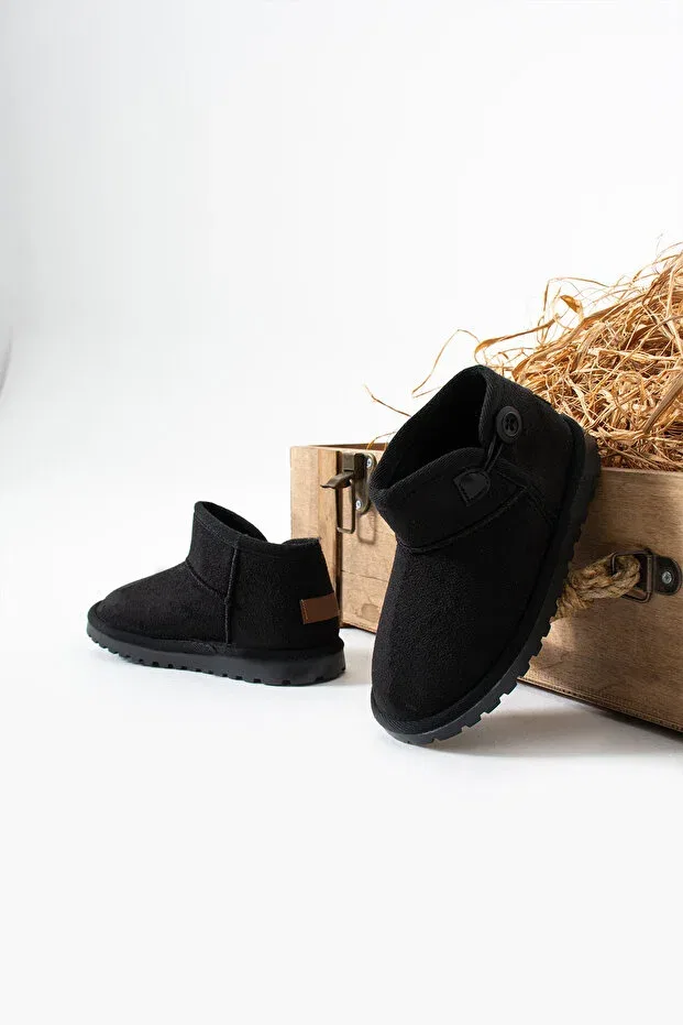 Детские ботинки для девочек на шнуровке Siena Shoes, Black Suede — фото 4