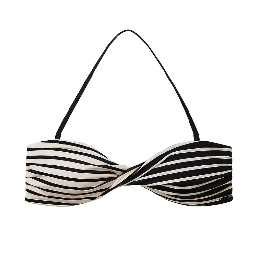

Лиф бикини Victoria's Secret Pink Twist It Bandeau, черный/кремовый