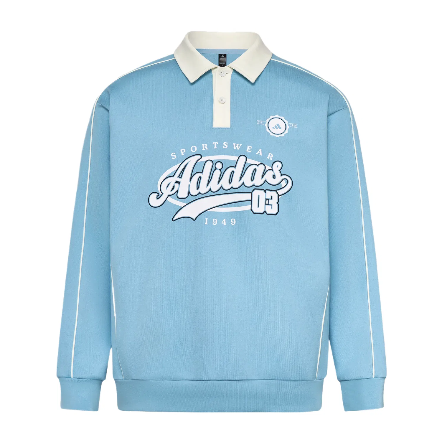 Поло унисекс с воротником поло Blue Adidas, Blue