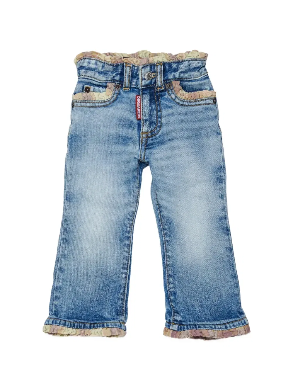 Расклешенные джинсы с оборками Dsquared2 Kids, синий