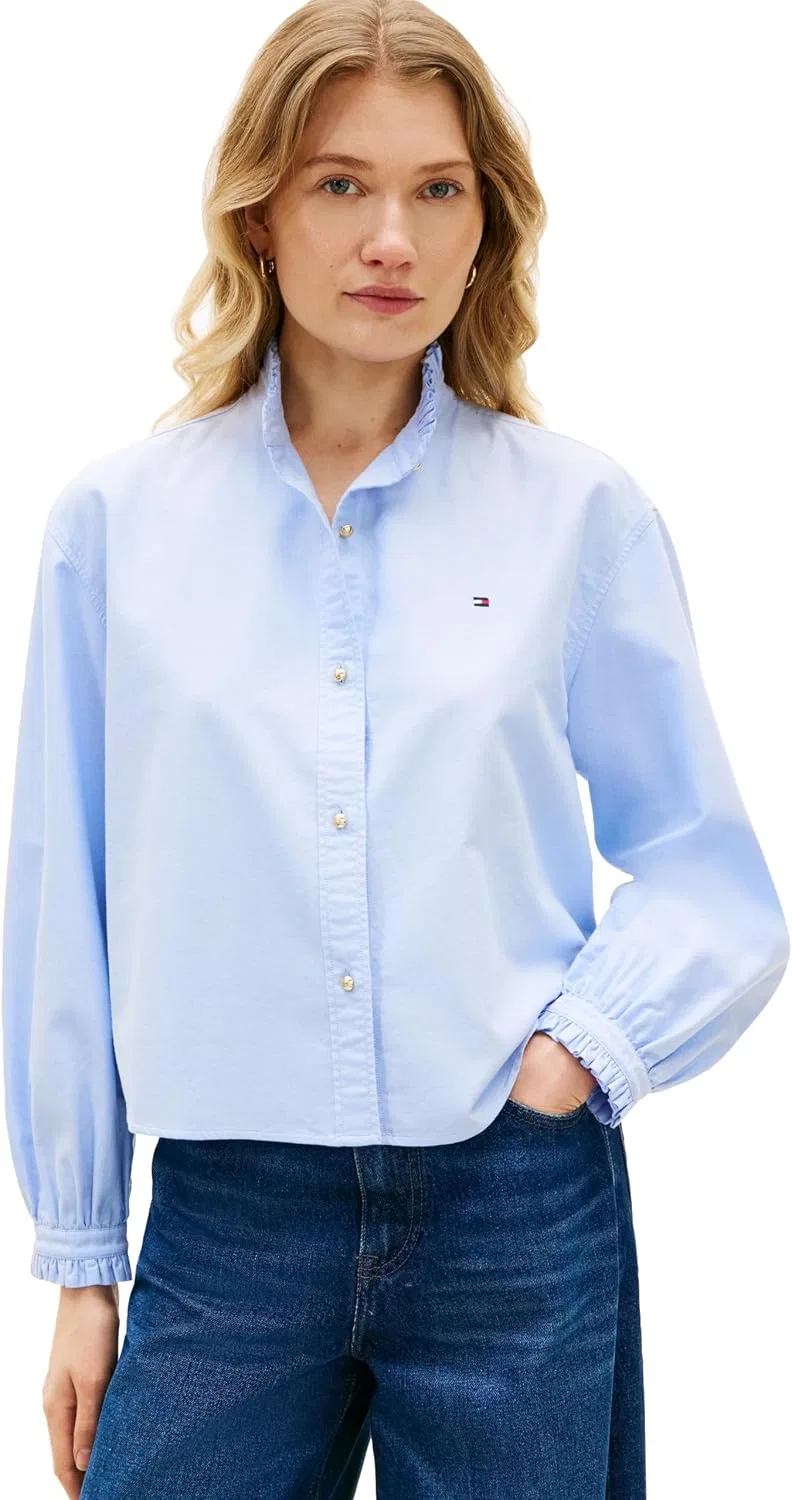 Женская рубашка с длинным рукавом Oxford Tommy Hilfiger, Mid Blue