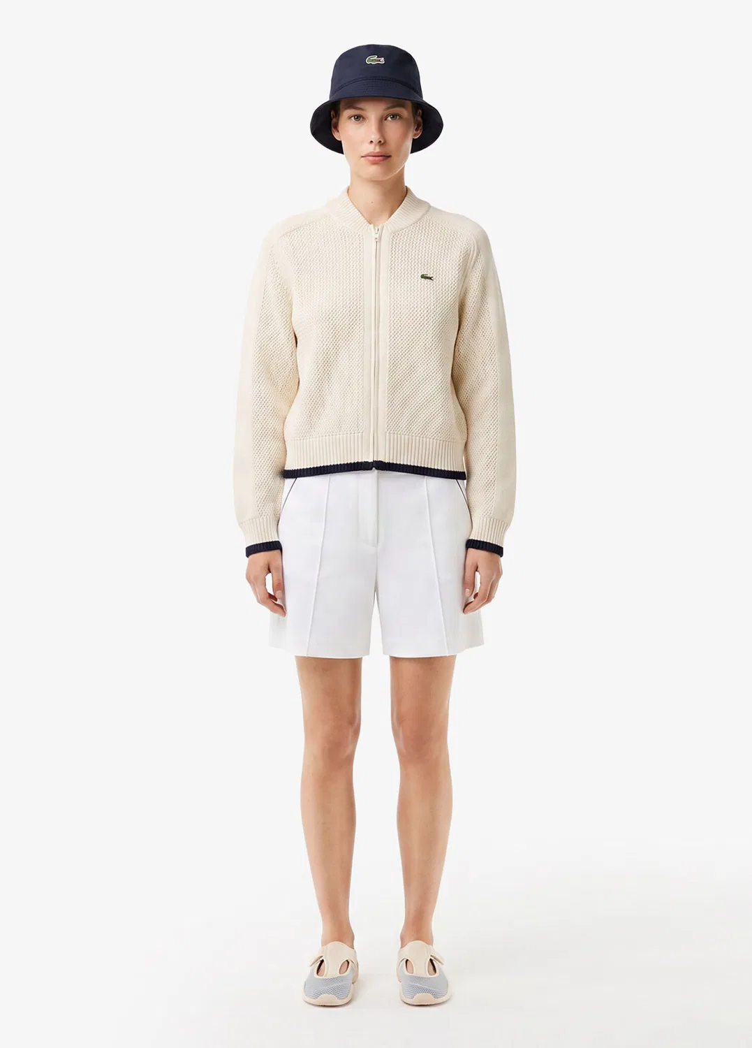 Кардиган женский Lacoste Classic Fit, кремовый — фото 3