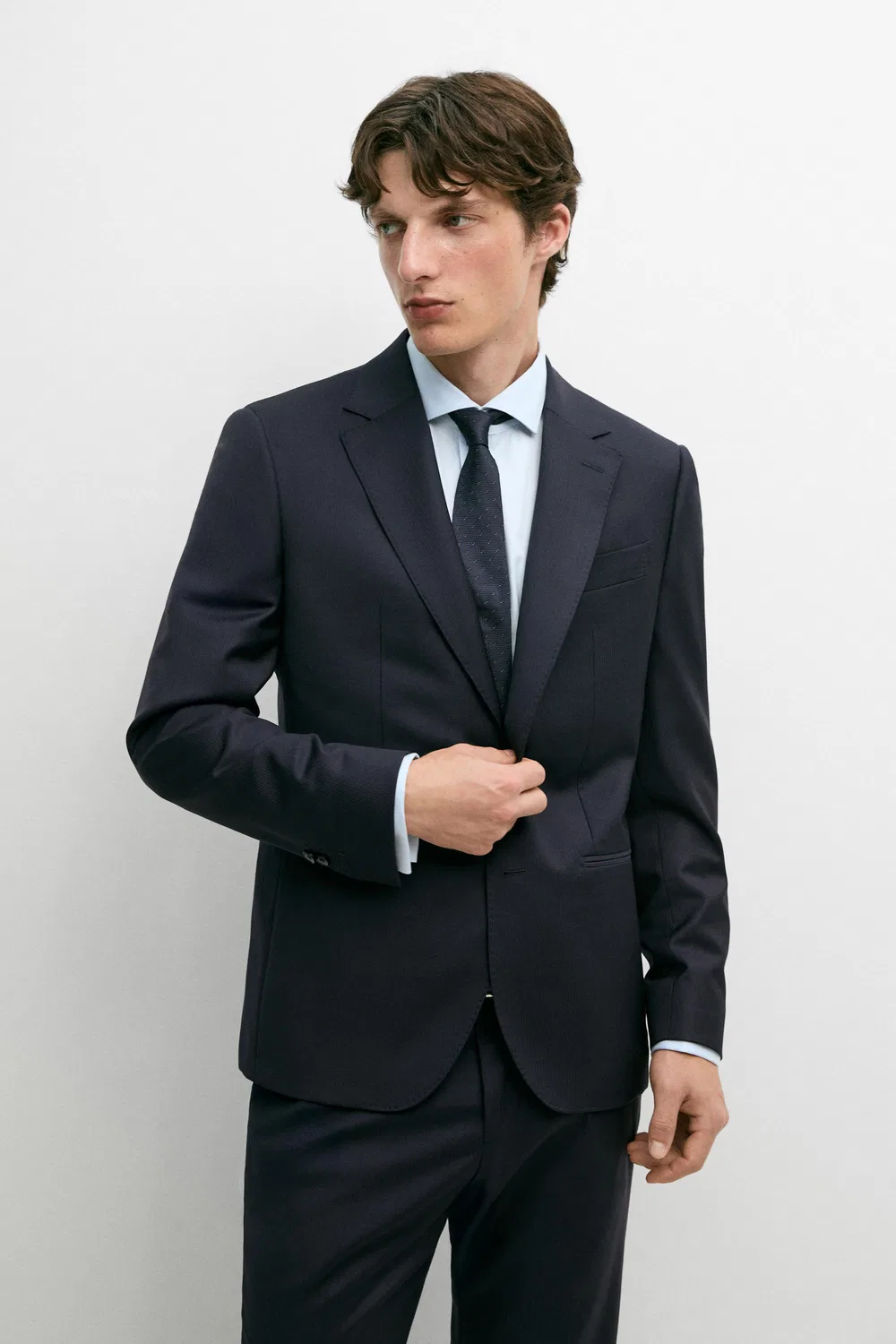 Блейзер Massimo Dutti, для костюма, темно-синий
