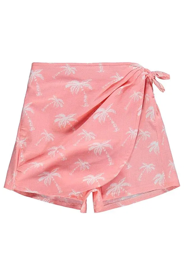 Детские шорты для девочек с принтом Palm Tree Patterned, Civil Girls, Dark Pink