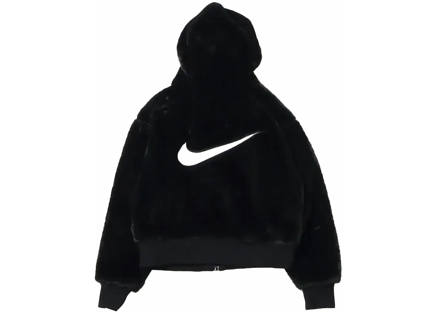 Женская куртка из искусственного меха с принтом Nike Jacket, Black/White — фото 2