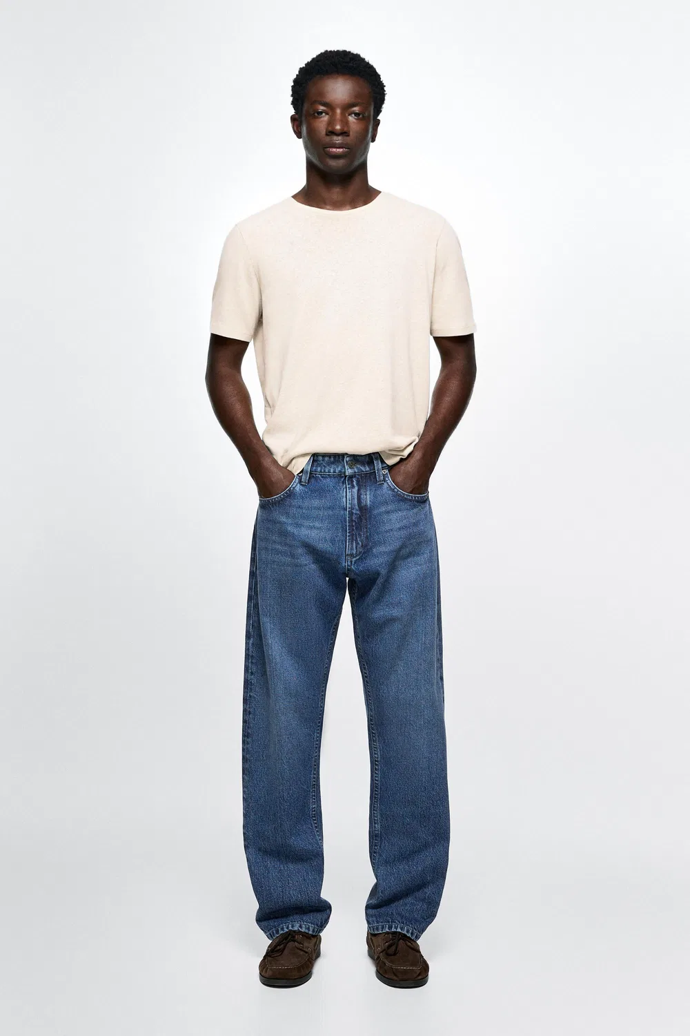 Джинсы Massimo Dutti Relaxed-Fit, синий — фото 2