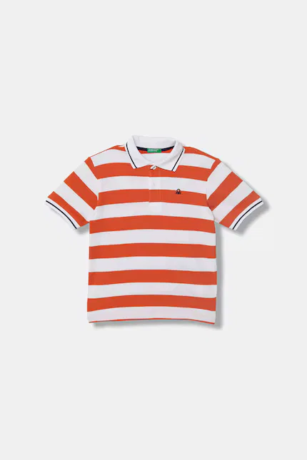 Поло хлопковое Polo United Colors of Benetton, оранжевый