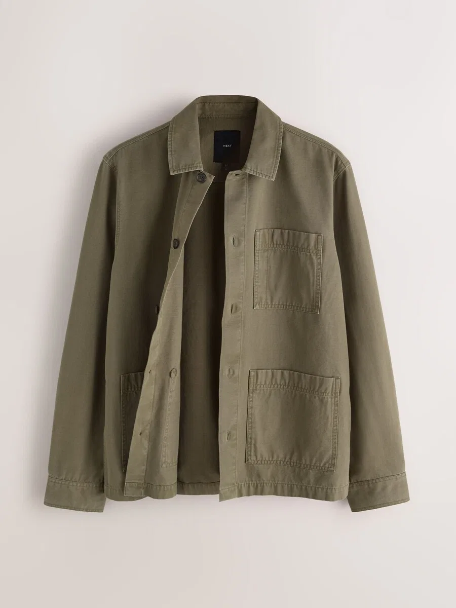 Куртка Next Regular fit Between-Season Jacket 'Chore' цвета хаки — фото 2